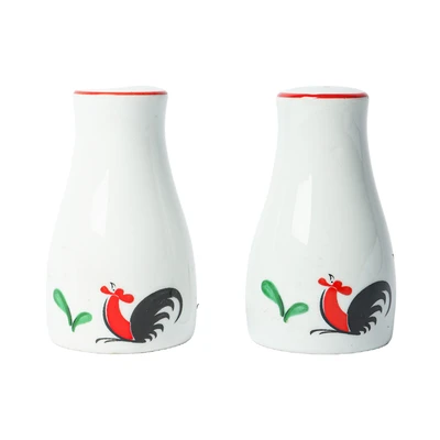Gambar Kopin Porcelain Kukuruyuk Tempat Garam & Merica Porcelain - Putih