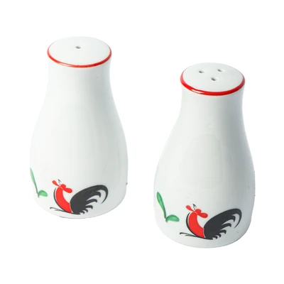 Gambar Kopin Porcelain Kukuruyuk Tempat Garam & Merica Porcelain - Putih