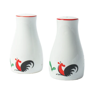 Gambar Kopin Porcelain Kukuruyuk Tempat Garam & Merica Porcelain - Putih