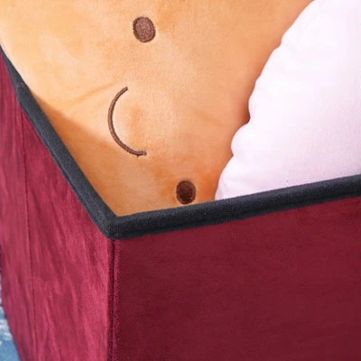 Gambar Informa Bangku Ottoman Lipat Fabric Velvet - Merah