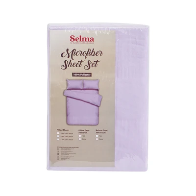 Gambar Selma 160x200 cm Set 5 Pcs Seprai Queen Microfiber - Ungu