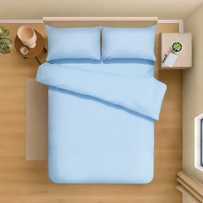 Gambar Selma 120x200 cm Set 3 Pcs Seprai Double Microfiber - Biru