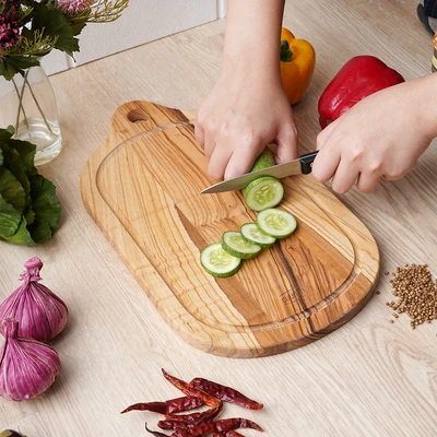Gambar Culinart Olive Talenan Kayu 36x20.7x1.4 cm - Cokelat