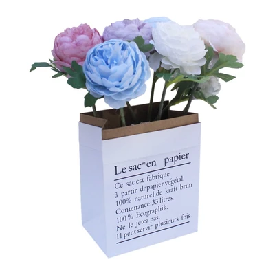 Gambar Informa Bunga Artifisial 14x12x31cm Peony Pot Kertas