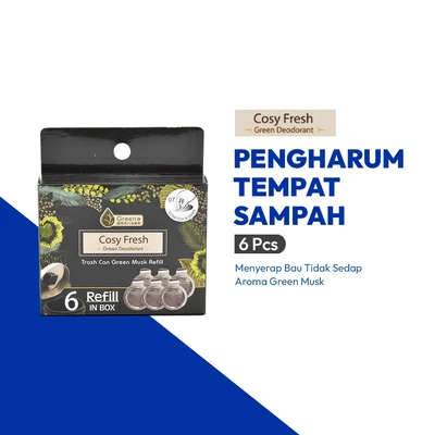 Gambar Cosy Fresh Green Musk Refill Pengharum Tempat Sampah Set 6 Pcs