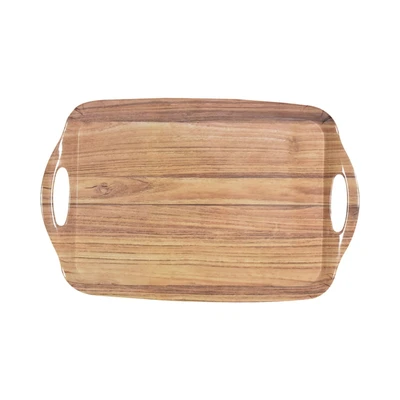 Gambar Krischef Oakley Nampan Saji Plastik Dengan Handle 40x26 cm - Cokelat