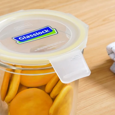 Gambar Glasslock Smart Wadah Makanan Kaca Round 690 ml Transparan - Kuning