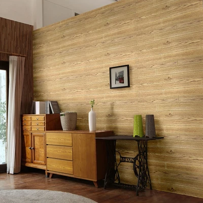 Gambar Arthome Wallpaper 3D Motif Kayu 70x77 cm - Ek