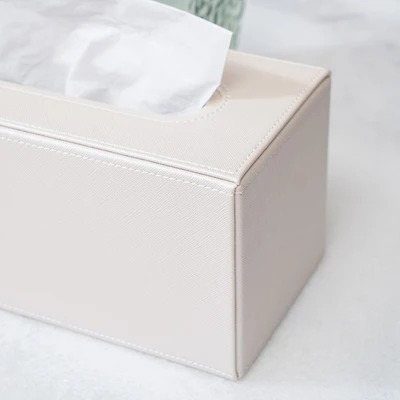 Gambar Informa 23.5x12x12 cm Kotak Tisu Kulit - Putih Pearl