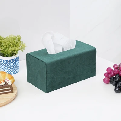 Gambar Informa 23.5x12.4x11.6 cm Kotak Tisu Velvet - Hijau