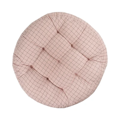 Gambar Arthome 43 Cm Bantal Alas Duduk Bundar Checker - Pink