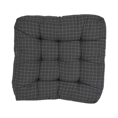 Gambar Arthome 43x43 Cm Bantal Alas Duduk Checker - Abu-abu Tua