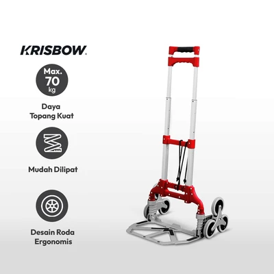 Gambar Krisbow Troli Barang Lipat Aluminium 6 Roda 70 Kg