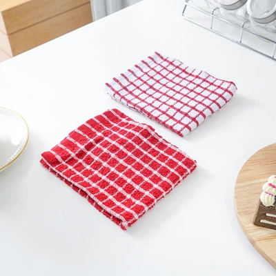 Gambar Informa Kain Lap Dapur Check Pattern Set 6 pcs - Merah
