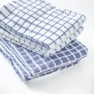 Gambar Informa Kain Lap Dapur Check Pattern Set 6 pcs - Abu-Abu