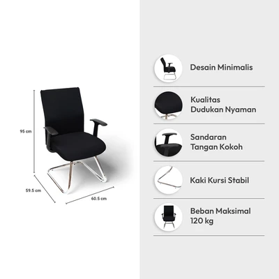Gambar Informa Luke Kursi Tamu Kantor - Hitam