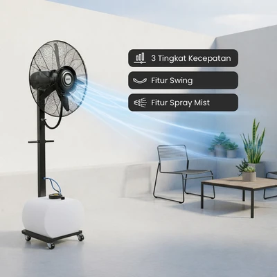 Gambar Krisbow Kipas Angin Uap 60 Liter 305 Watt - Hitam/Putih
