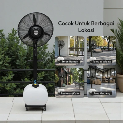 Gambar Krisbow Kipas Angin Uap 60 Liter 305 Watt - Hitam/Putih