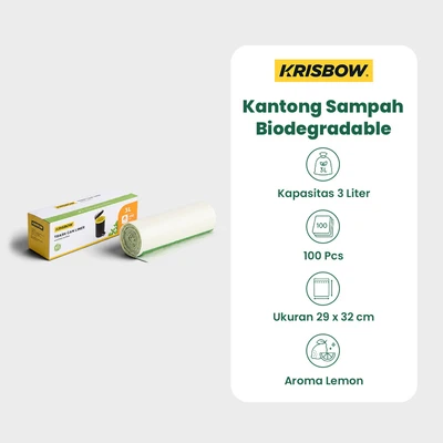 Gambar Krisbow Kantong Sampah Biodegradable 3 Liter Set 100 Pcs - Kuning