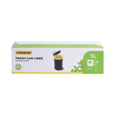 Gambar Krisbow Kantong Sampah Biodegradable 5 Liter Set 75 Pcs - Kuning