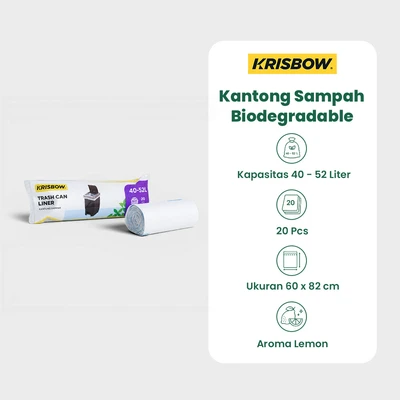 Gambar Krisbow Kantong Sampah Biodegradable 40-52 Liter Set 20 Pcs - Putih