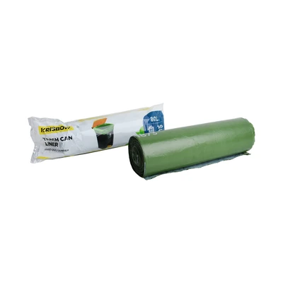 Gambar Krisbow Kantong Sampah Biodegradable 80 Liter Set 20 Pcs - Hijau