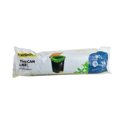 Gambar Krisbow Kantong Sampah Biodegradable 80 Liter Set 20 Pcs - Hijau