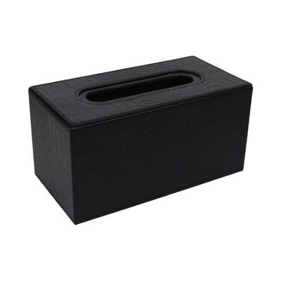 Gambar Informa 23.5x12x12 cm Kotak Tisu Kulit Croco - Hitam