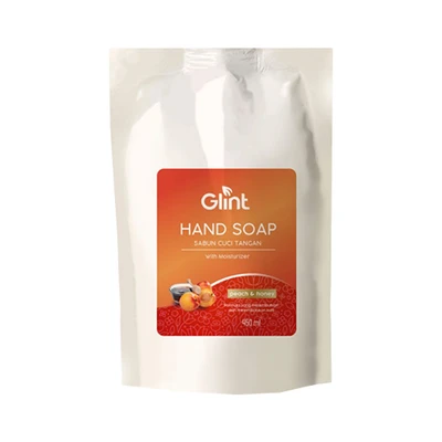 Gambar Glint 450 Ml Sabun Cuci Tangan Peach And Honey Pouch