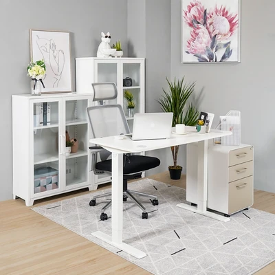 Gambar Haeju Filing Cabinet Metal Pedestal - Putih/Cokelat