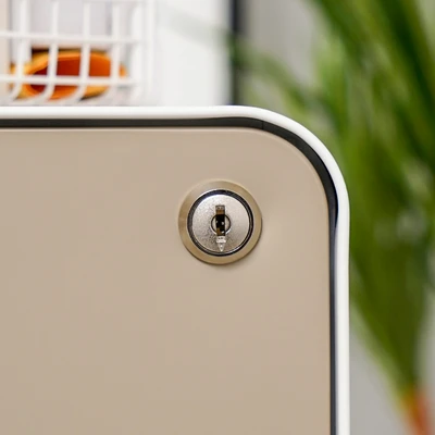 Gambar Haeju Filing Cabinet Metal Pedestal - Putih/Cokelat