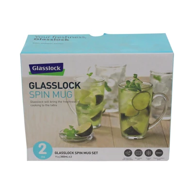 Gambar Glasslock 360 Ml Set 2 Pcs Spin Mug