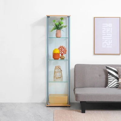 Gambar Informa Newvy Curio Lemari Pajang 4 Tingkat - Natural Beech