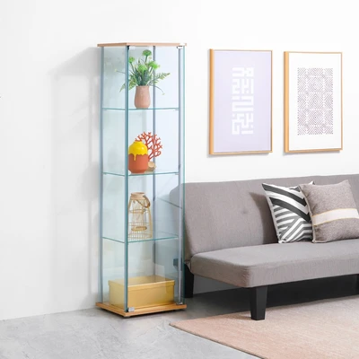 Gambar Informa Newvy Curio Lemari Pajang 4 Tingkat - Natural Beech