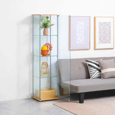 Gambar Informa Newvy Curio Lemari Pajang 4 Tingkat - Natural Beech