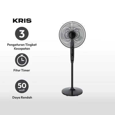 Gambar Kris Kipas Angin Berdiri 16 Inch - Hitam