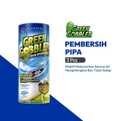 Gambar Green Gobbler Bubuk Pembersih Pipa Saluran Pembuangan Set 3 Pcs