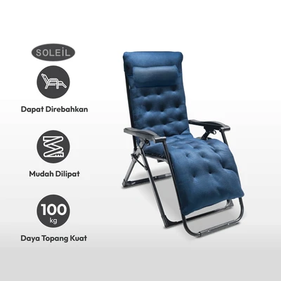 Gambar Soleil Kursi Recliner Zero Gravity Dengan Bantal - Biru