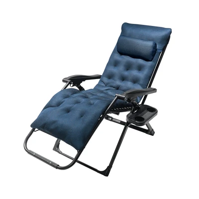 Gambar Soleil Kursi Recliner Zero Gravity Dengan Bantal - Biru