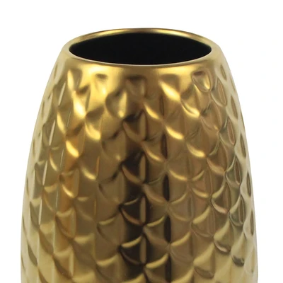 Gambar Informa Gianni Vas Bunga Keramik 13x13x25 cm - Gold
