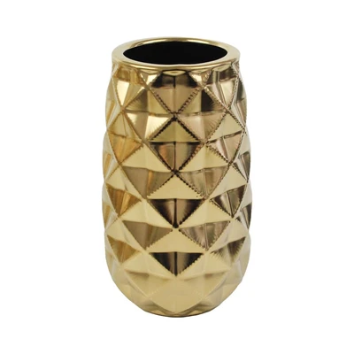 Gambar Informa Vas Bunga Keramik Origami 14x14x24.5 cm - Gold