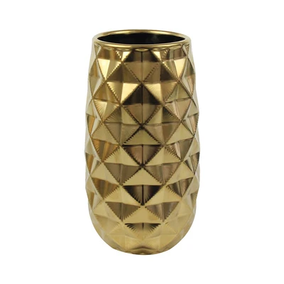 Gambar Informa Vas Bunga Keramik Origami 16x16x29.5 cm - Gold