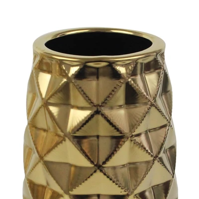 Gambar Informa Vas Bunga Keramik Origami 16x16x29.5 cm - Gold