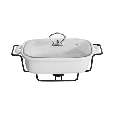 Gambar Appetite Casserole Penghangat Makanan Porcelain Rectangle 28 cm - Putih