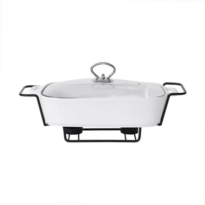Gambar Appetite Casserole Penghangat Makanan Porcelain Rectangle 33 cm - Putih