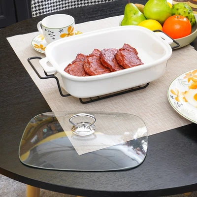 Gambar Appetite Casserole Penghangat Makanan Porcelain Rectangle 33 cm - Putih