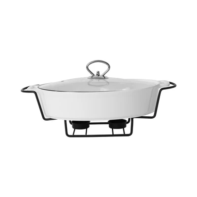 Gambar Appetite Casserole Penghangat Makanan Porcelain Oval 28 cm - Putih