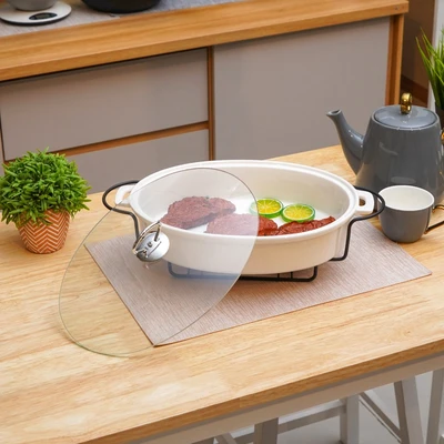Gambar Appetite Casserole Penghangat Makanan Porcelain Oval 33 cm - Putih