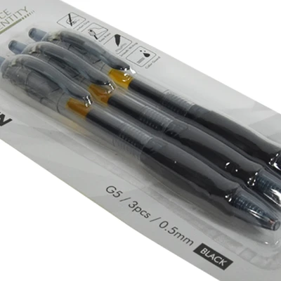 Gambar Odi Set 3 Pcs Retractable Pen Gel 0.5mm - Hitam