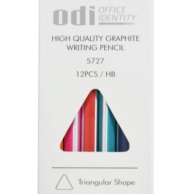Gambar Odi Pensil Kayu HB Triangular Set 12 pcs - Mix